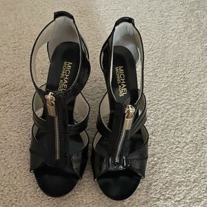 Michael Kors black zip sandal